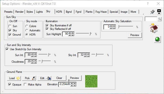 Ground Plane on the SketchUp Styles Wizard